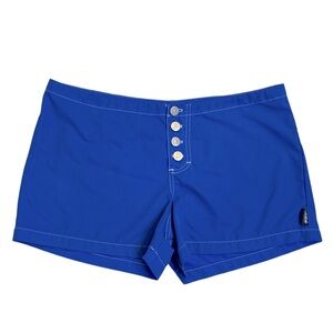 Y2K LBZ Womens Blue Button up Swim Shorts Size Large
